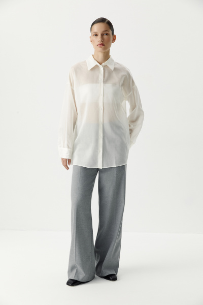 Блуза из полупрозрачной ткани (молочный) (XS/S) 