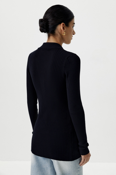 Кардиган удлиненный на пуговицах (черный) (M) 