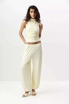 Джоггеры из вискозы (сливочный)