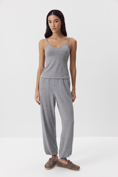 Топ на бретелях из мягкого трикотажа (Серый) (M) 