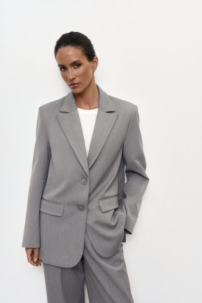 Пиджак свободного кроя (M, серый)