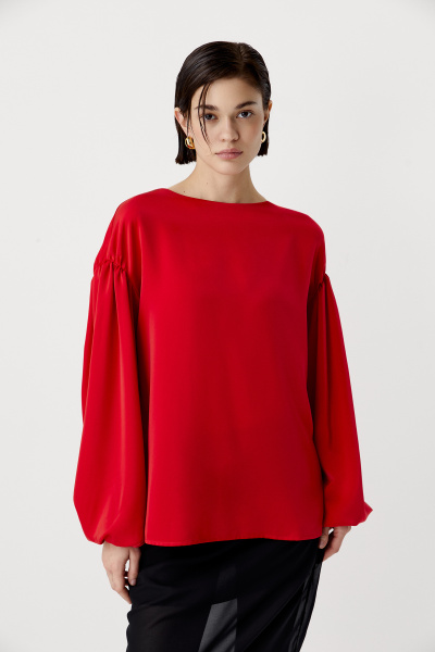 Блуза с рукавами-баллон (красный) (S) 