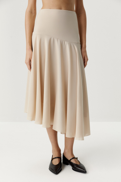 Юбка в стиле бохо из шифона (Светло-бежевый) (XS) 