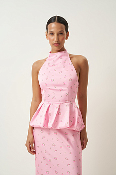 Блузка типа "топ" с принтом (розовый)