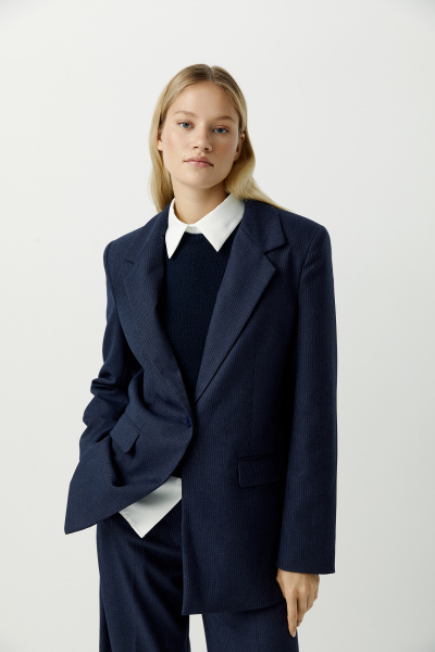 Пиджак из костюмной ткани (темно-синий) (XS) 