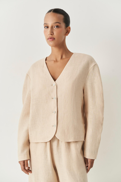 Жакет с округлыми рукавами (бежевый) (M/L) 