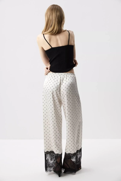 Брюки с кружевом (Горох на молочном) (M/L) 