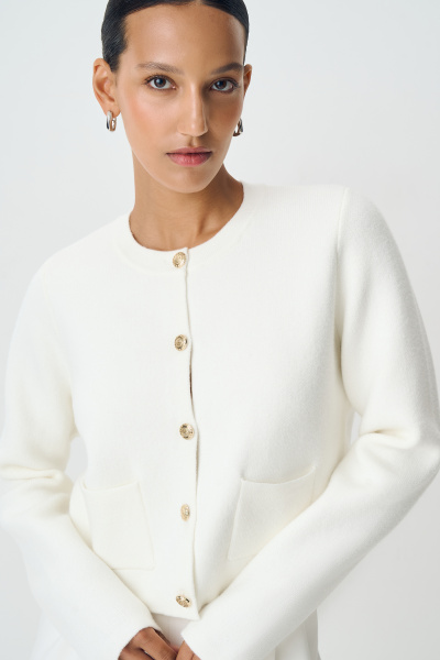 Кардиган с золотистыми пуговицами (белый) (S) 