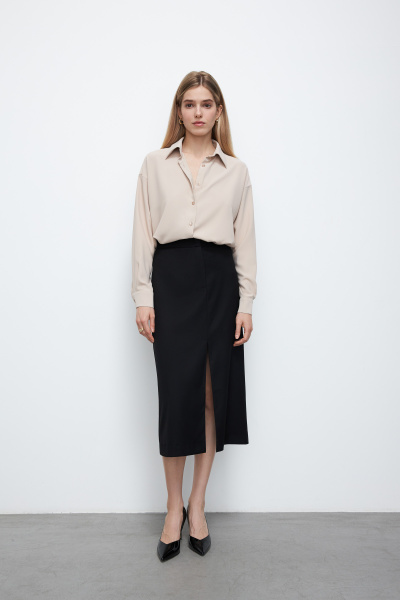 Блуза свободного кроя (XS/S, бежевый) 