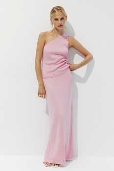 Юбка макси вязаная (розовый)