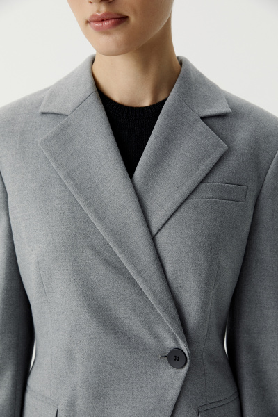 Пиджак однобортный приталенный (серый меланж) (XS) 