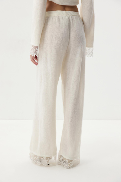 Брюки с ажурным кружевом (Молочный) (M/L) 