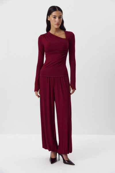 Джоггеры из вискозы (бордовый) (M/L) 