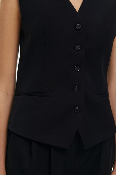 Жилет классический из костюмной ткани (XXS, черный)