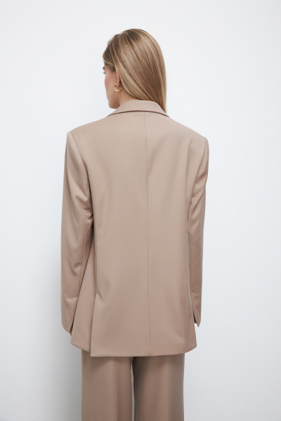 Пиджак свободного кроя из костюмной ткани (XS, бежевый)