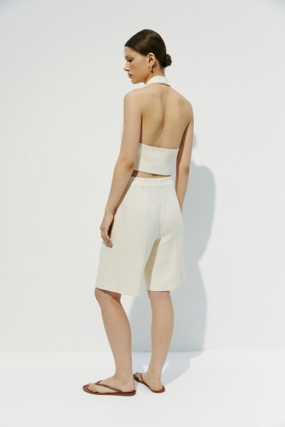 Шорты из фактурной ткани (L, бежевый) 2183