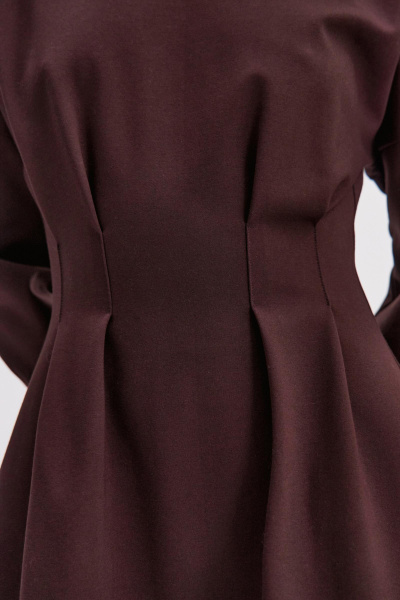 Платье мини приталенного силуэта (коричневый) (M) 