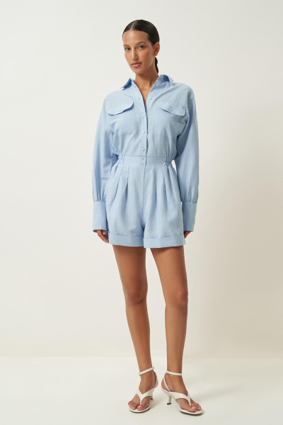 Комбинезон изо льна (голубой) (S) 