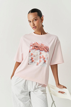 Футболка с принтом Nature`s palette (розовый)