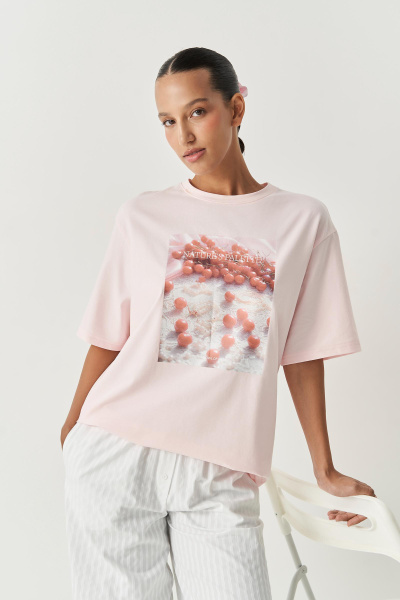 Футболка с принтом Nature`s palette (розовый) (M/L)