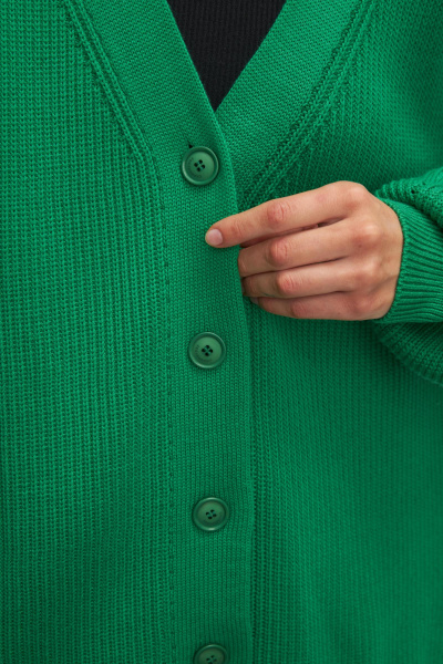 Кардиган удлиненный из хлопка (one size, травяной)