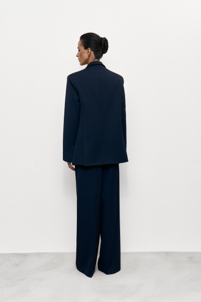 Пиджак свободного кроя (XS, темно-синий) 