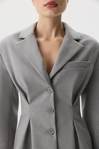 Жакет с защипами по талии (Серый меланж) (M) 