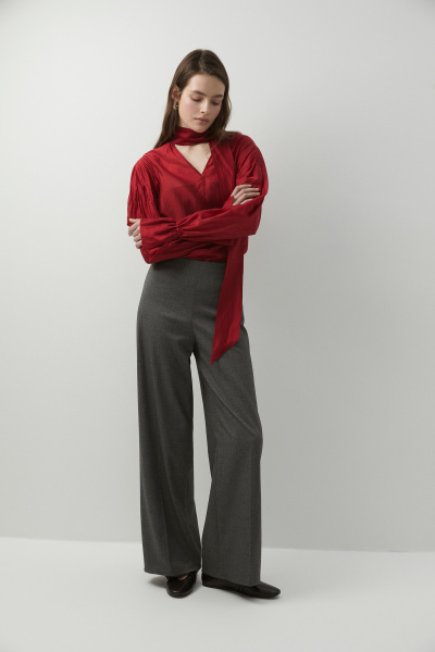 Брюки классические без пояса (темно-серый меланж) (XS) 