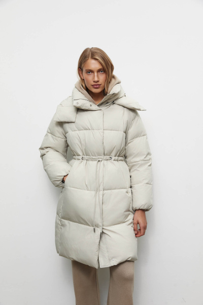 Полупальто утепленное/ Women's padded semi coat (XS, бежевый/beige) 