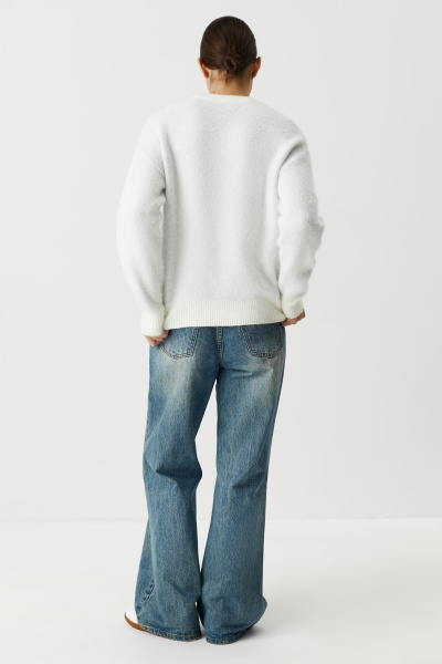 Джемпер с цветочным орнаментом (белый) (XS/S)