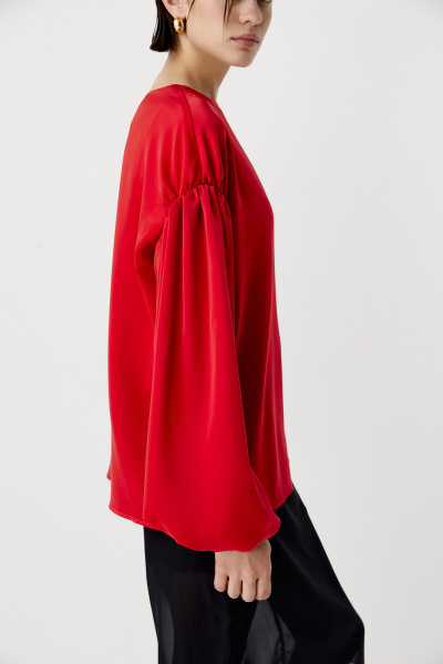 Блуза с рукавами-баллон (красный) (S) 