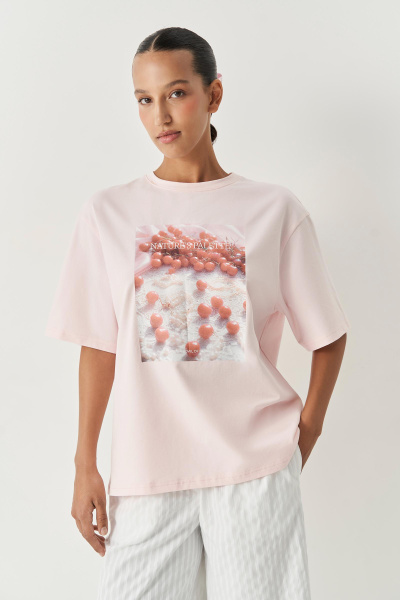 Футболка с принтом Nature`s palette (розовый) (M/L)