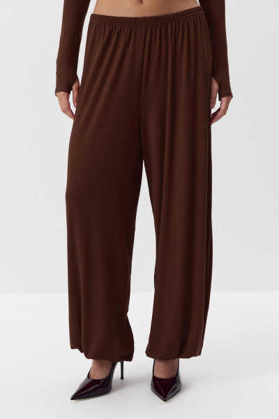 Джоггеры из вискозы (горький шоколад) (M/L)