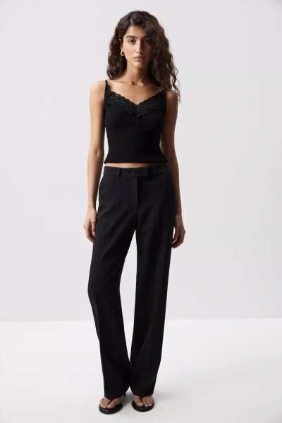 Брюки прямые (Черный) (L) 