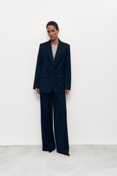 Пиджак свободного кроя (XS, темно-синий) 