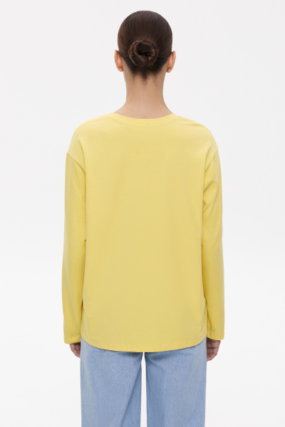 Лонгслив базовый из хлопка (M/L, лимонный) 