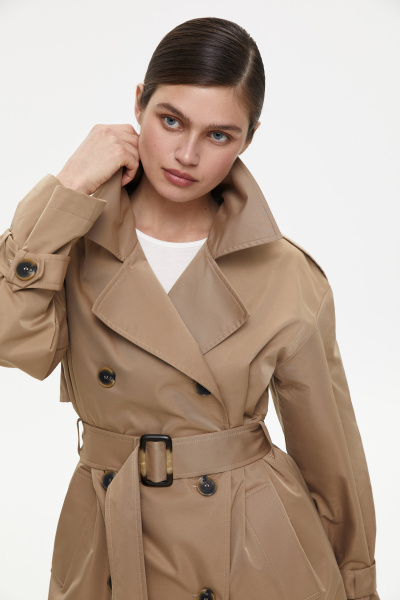 Тренч оверсайз (one size, бежевый) 