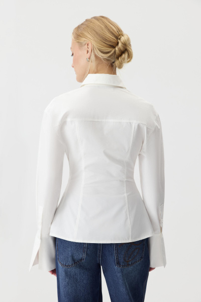 Рубашка приталенная из хлопка (молочный) (M/L) 