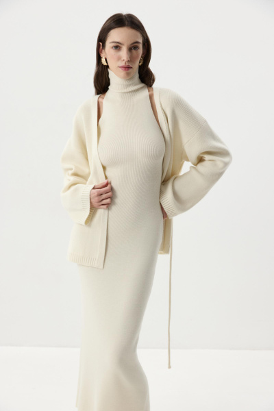 Платье-халтер макси  (Молочный) (M) 