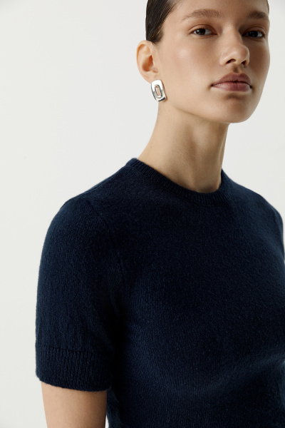 Футболка вязаная базовая (темно-синий) (L) 