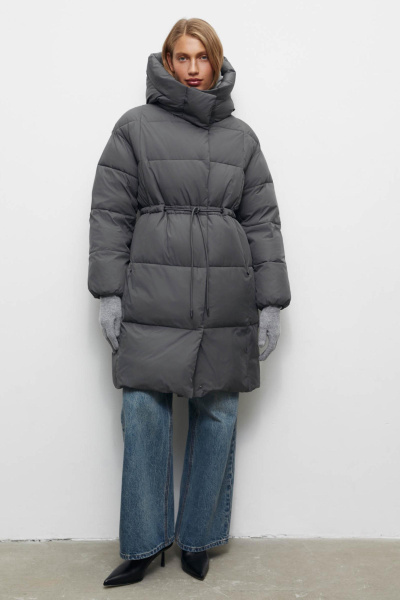 Полупальто утепленное/ Women's padded semi coat (XS, графитовый/anthracite)