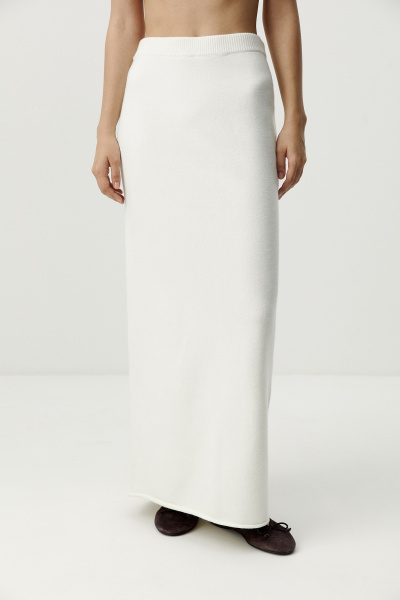 Юбка макси прямая вязаная (молочный) (M/L) 