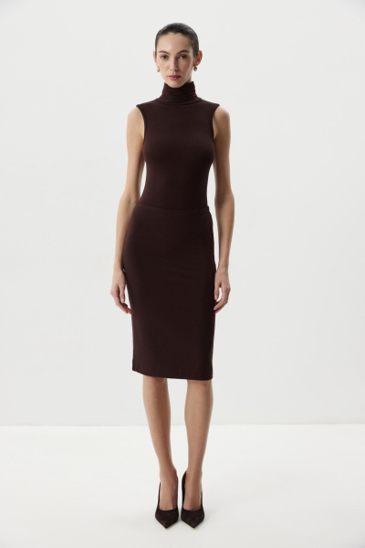 Боди  с воротником-стойкой (Шоколадный) (M) 