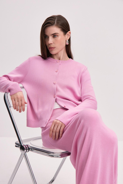 Кардиган вязаный (розовый) (L)