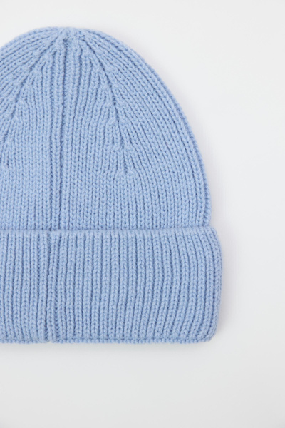 Шапка бини из шерсти мериноса (Голубой) (one size) 