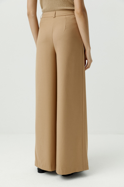 Брюки палаццо с глубокими складками (светло-коричневый) (XS) 