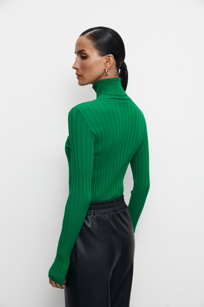 Водолазка вязаная базовая (XS, травяной) 