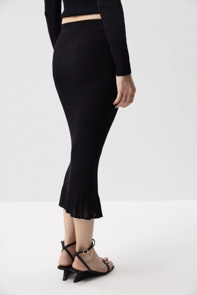 Юбка с ажурным рисунком (Черный) (XS)