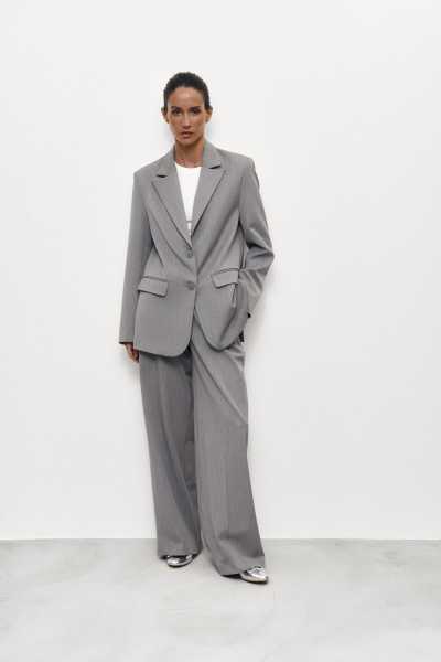 Пиджак свободного кроя (M, серый)