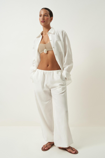 Рубашка изо льна (молочный) (M/L) 